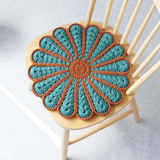 Crochet Flower Chair Cushion