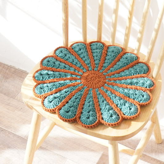 Crochet Flower Chair Cushion