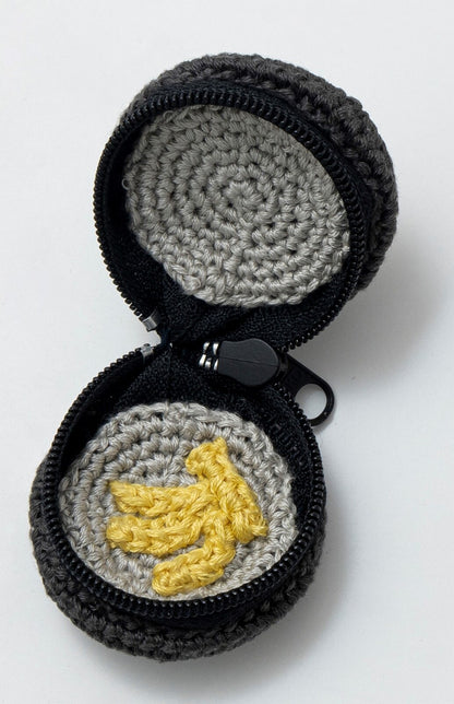 Crochet Small Pouch with Embroidery - Gorilla